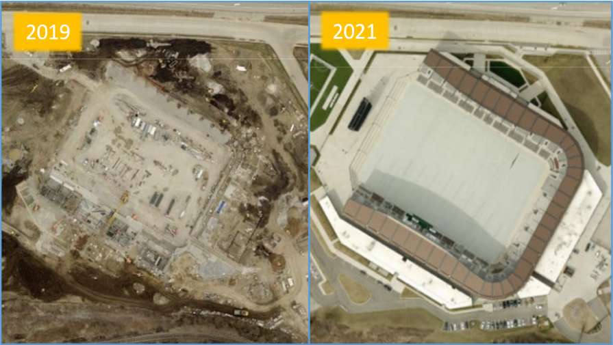 2019/2021 imagery of Lynn Family Stadium